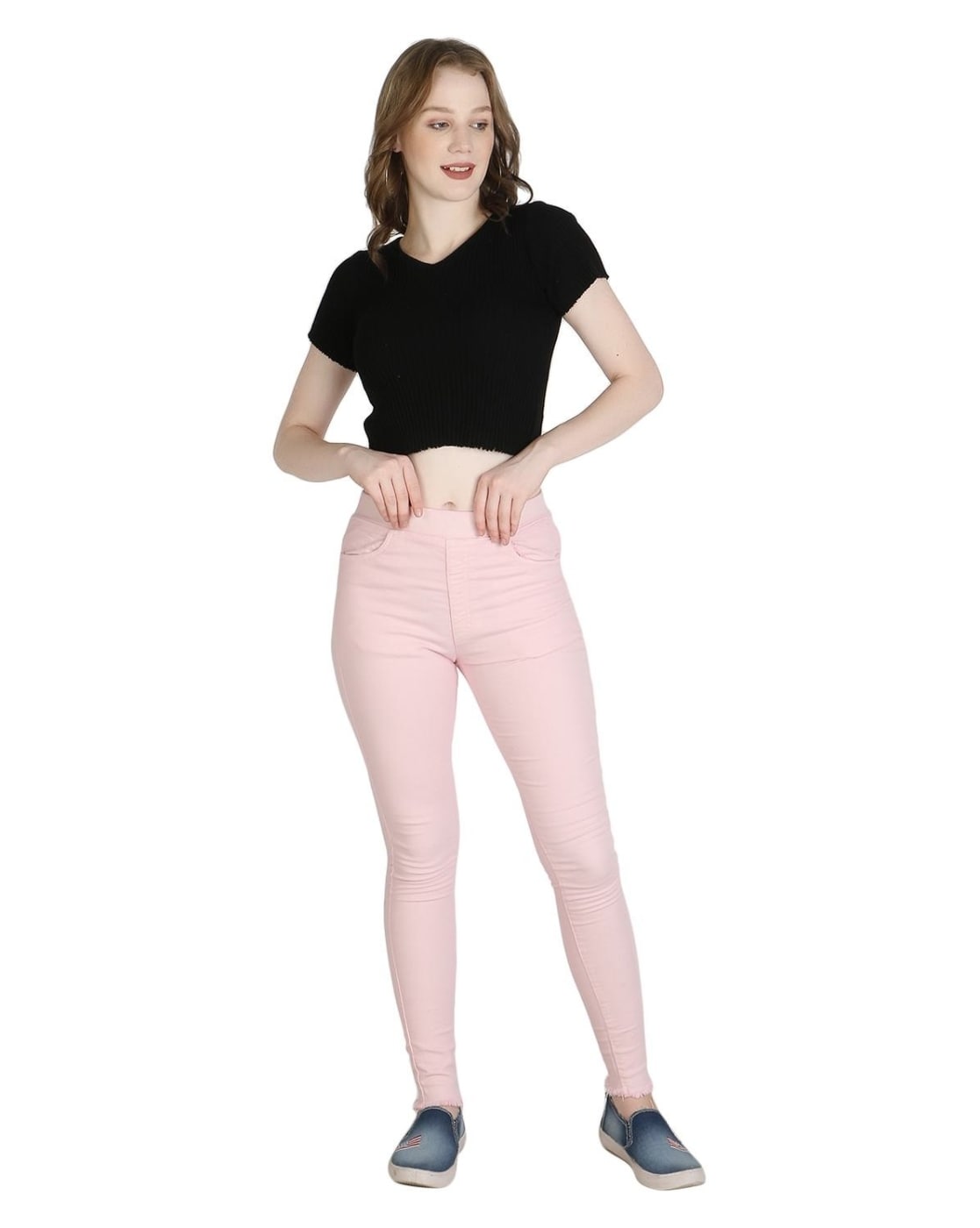 Buy Pink Jeans & Jeggings for Women by 3butterflies Online