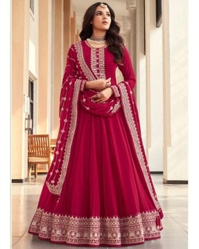 Buy Pink Dress Material for Women by Kritva Fashion Online