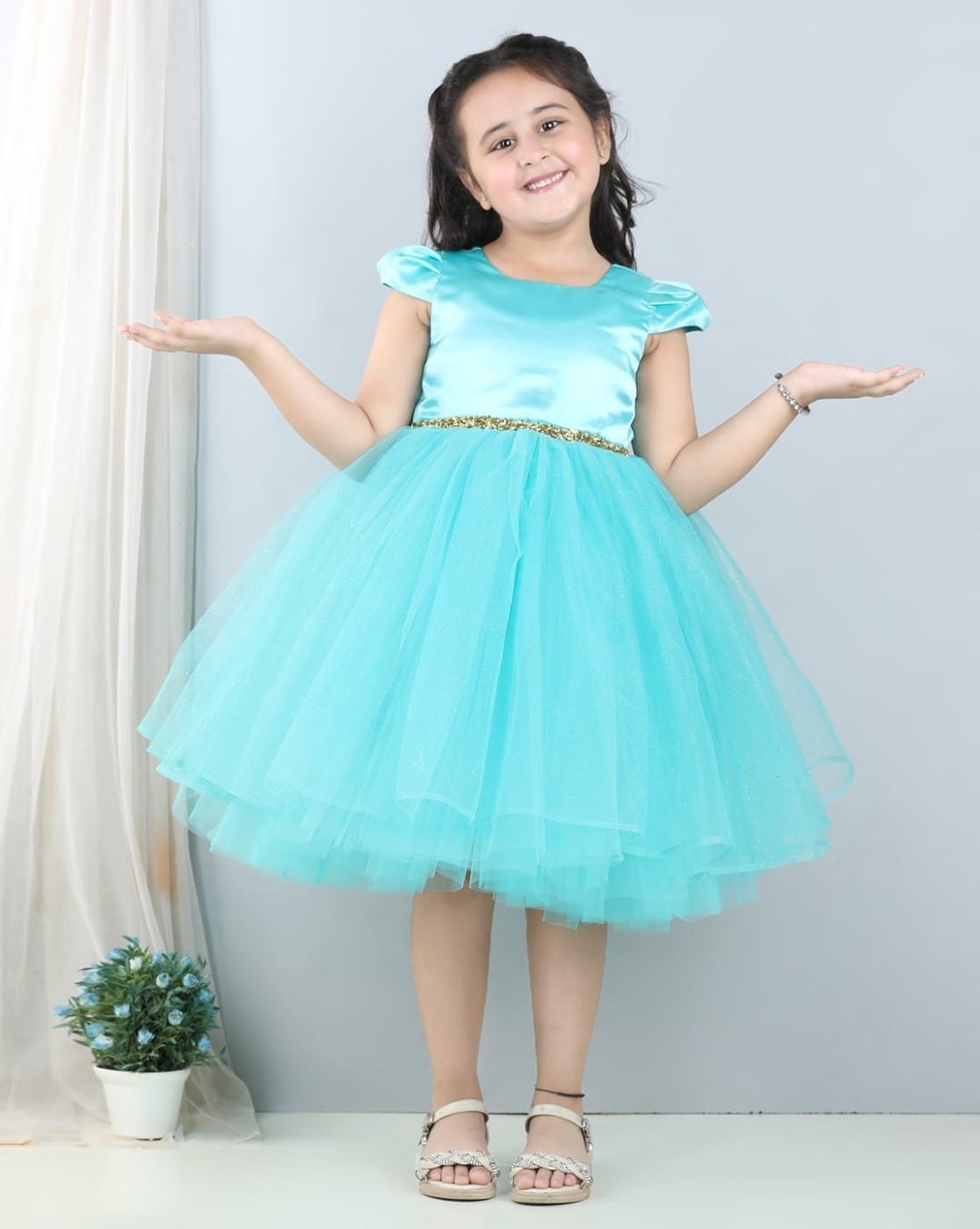 Net TOY BALLOON KIDS FLOWER LEMON DRESS TBJN21-01LM, Age Group: 1-12 Years  at Rs 550/piece in Faridabad