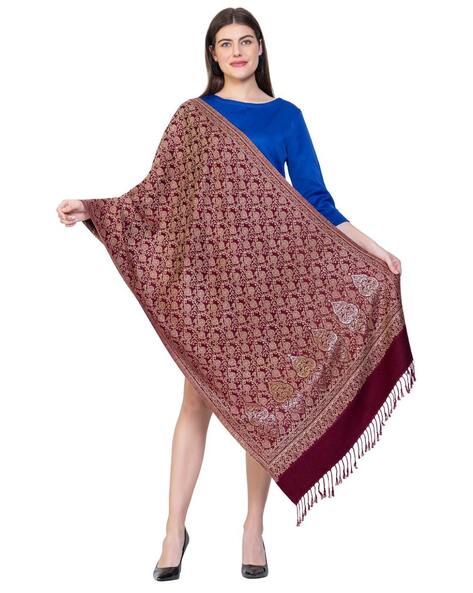 Women Woven Stole with Fringes Price in India