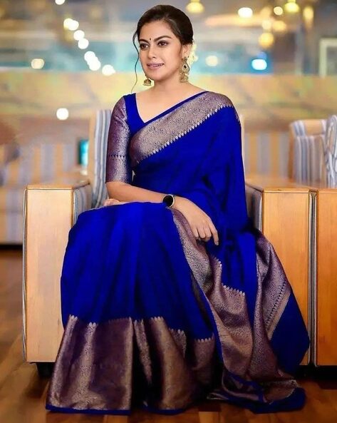 Beautiful Bollywood Blue Saree for Women Soft Silk Saree Beautiful Jacquard Designer  Saree for Women.kanchipuram Silk Saree,free Shipping. - Etsy