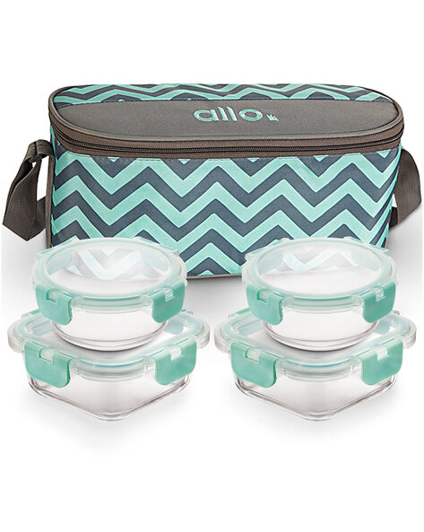 Kids Tiffin Lunch Box with Insulated Lunch Box Cover, Mint Green - Little  Surprise Box