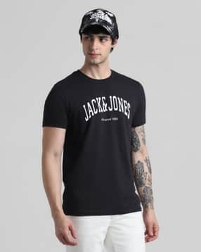 jack & jones Men Typographic Print Slim Fit Crew-Neck T-Shirt-picture-36
