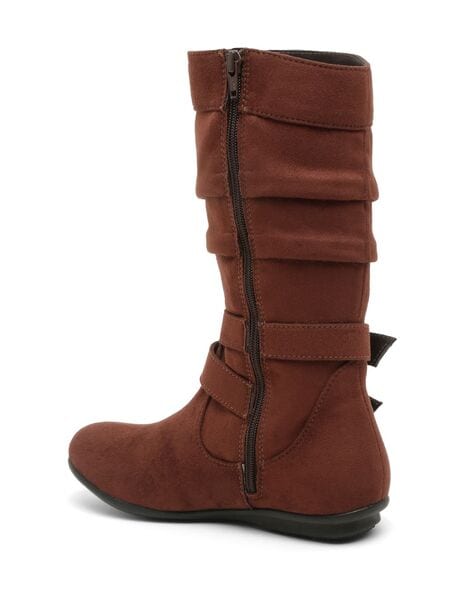 Mid calf on sale brown boots flat