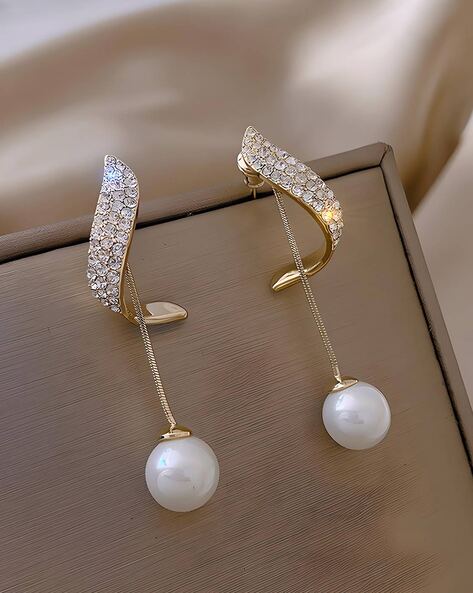 South Sea White Pearl Drop Pearl Earrings, 18k Yellow Gold, Medium (Pe –  Sherman Field