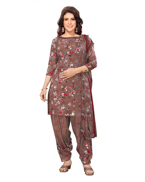 Women Floral Print Unstitched Dress Material Price in India