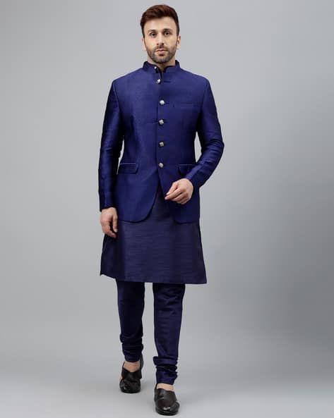 Buy Navy Blue Ethnic Suit Sets for Men by hangup Online | Ajio.com 