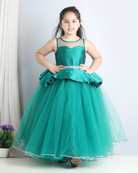 Celine Moss Green Junior Bridesmaids Dress | Birdy Grey