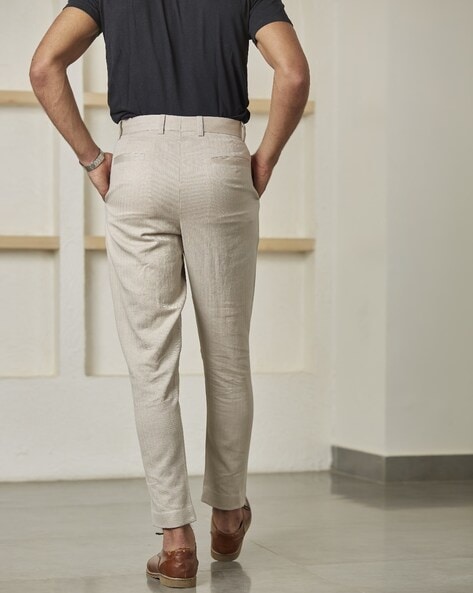 Paul Smith Pink Linen Pleated Trousers for Men | Lyst