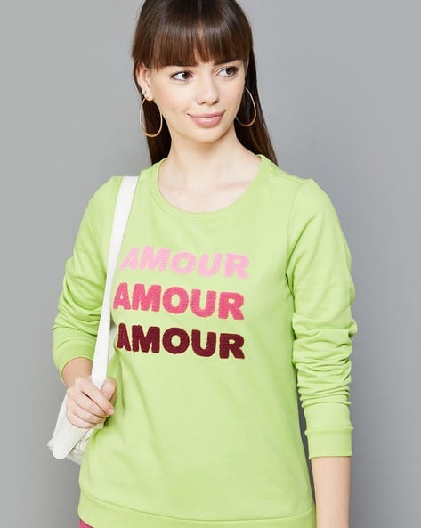 Women Typographic Regular Fit Sweatshirt