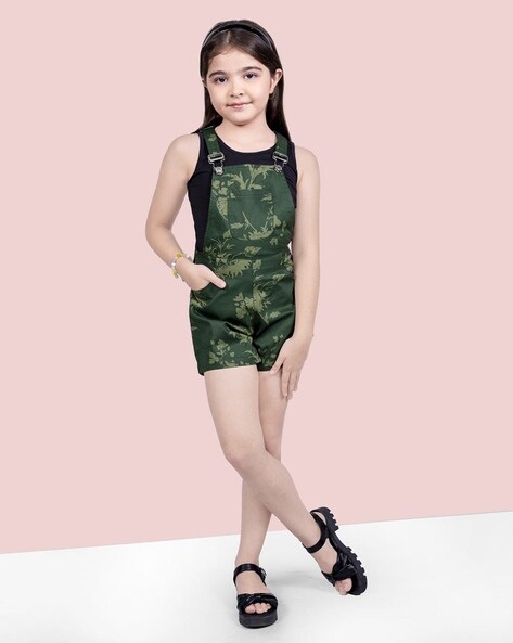 Girls best sale khaki dungarees