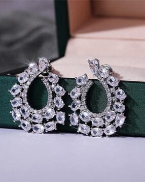 jewels galaxy Women American Diamond-Studded Contemporary Drop Earrings-picture-23