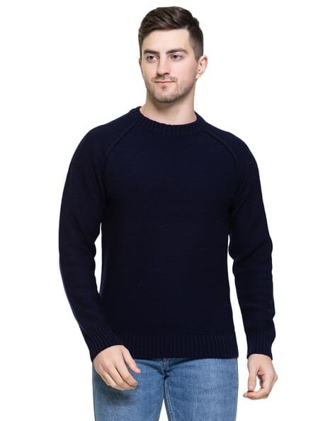 Buy Navy blue Sweaters Cardigans for Men by Pulakin Online