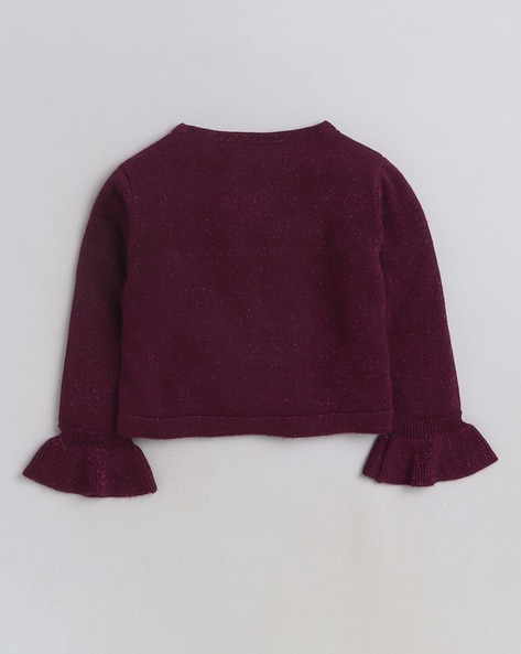 Buy Maroon Sweaters Cardigans for Girls by Yellow Apple Online