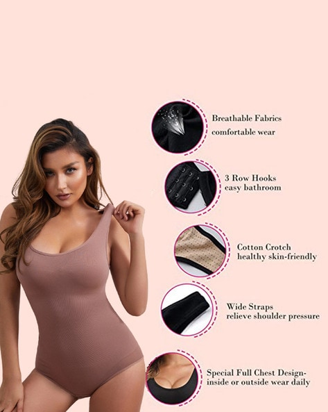 Buy Briafinz Women Cotton Lycra Full Body with Breast Shaper Body