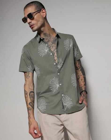 Buy Green Shirts for Men by Campus Sutra Online