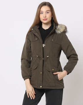 khaki jacket with hood