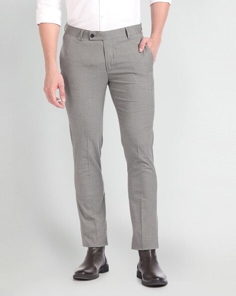 Buy Arrow Smart Flex Checkered Formal Trousers - NNNOW.com