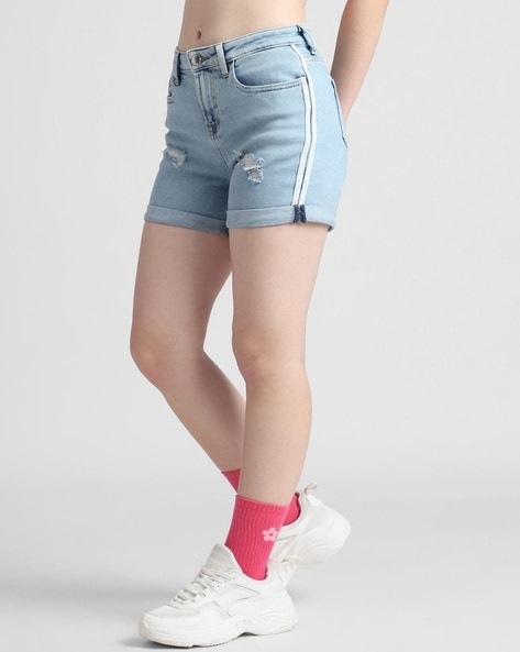 Buy Denim Shorts-white Online from Choupette - Little Tags Luxury