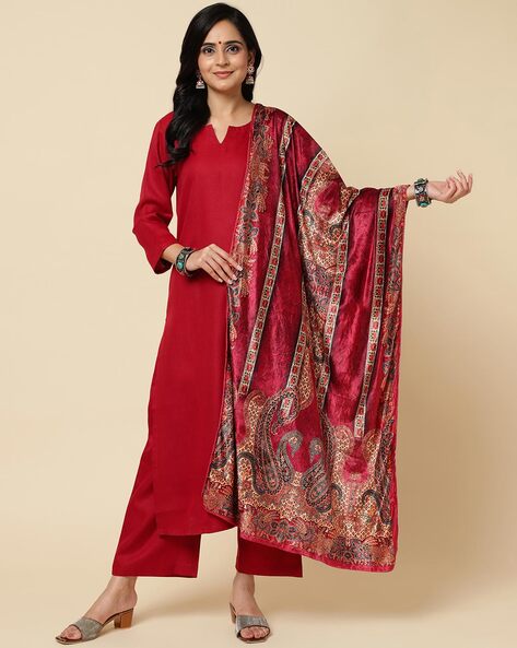 Paisley Print Shawl with Contrast Order Price in India