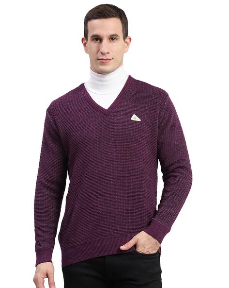 Buy Purple Sweaters Cardigans for Men by MONTE CARLO Online Ajio