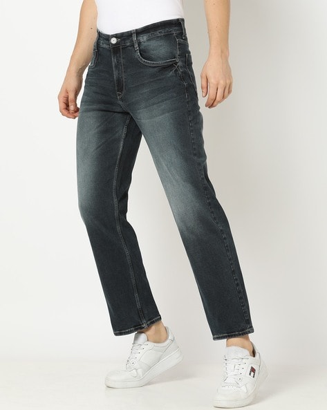 Cash Mid-Wash Straight Fit Jeans