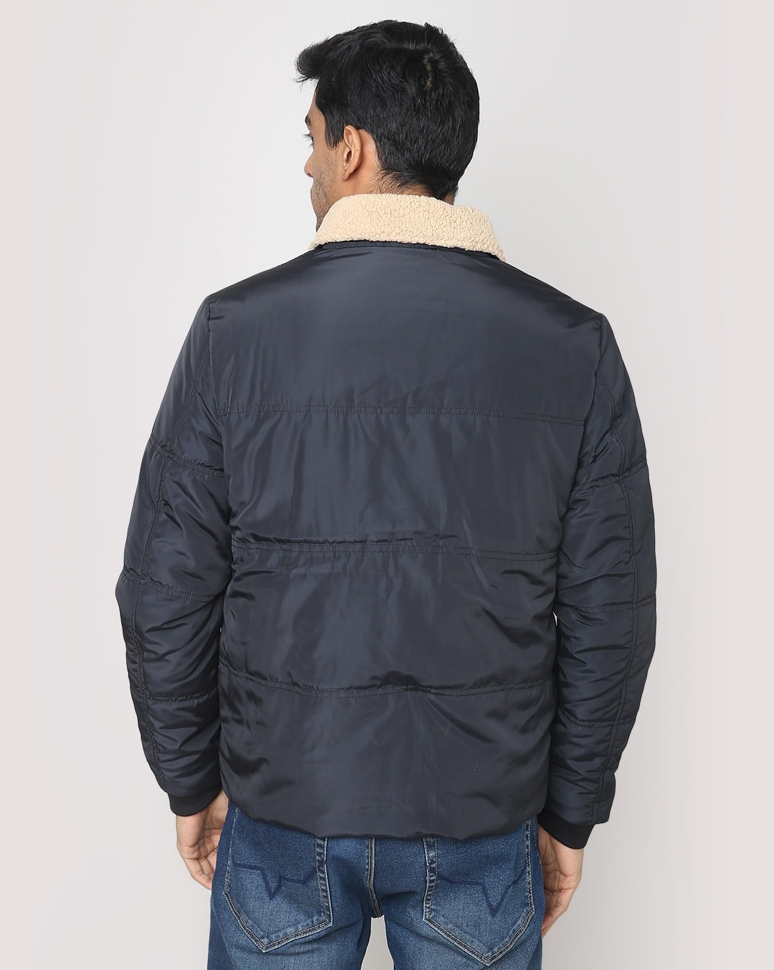 Buy Fort Collins Black Faux Leather Jacket - Jackets for Men 1581380 |  Myntra