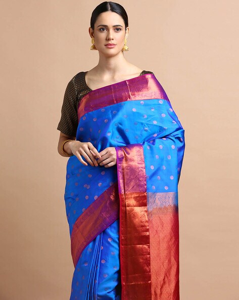 Buy BLUE Sarees for Women by Kalyan Silks Online Ajio