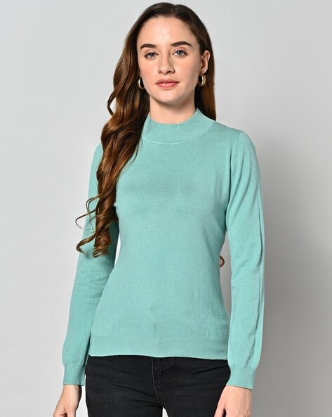 Mint green sweaters for womens best sale