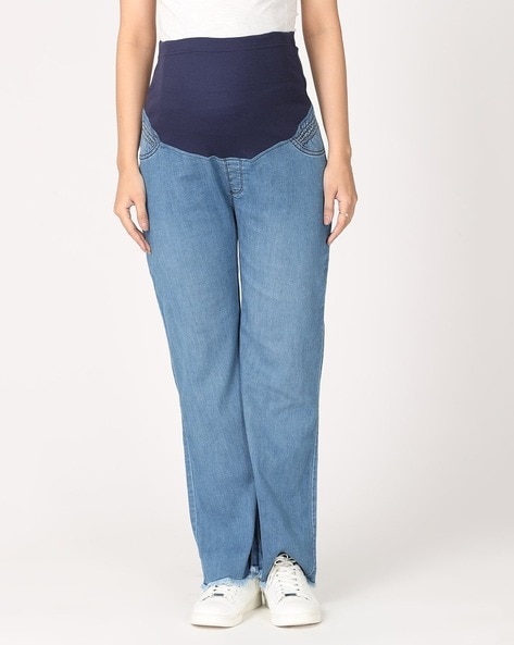 Buy Women Maternity Jeans Medium Wash - Blue Online at Best Price |  Mothercare India
