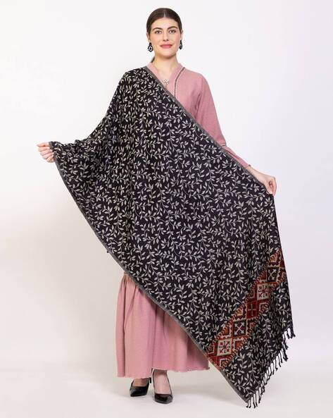 Women Woven Stole with Fringes Price in India