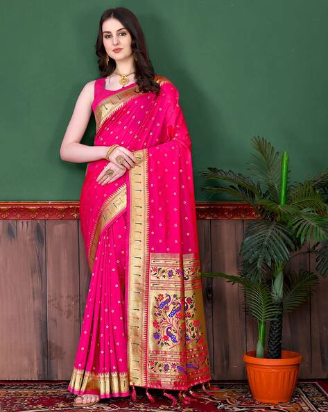 Kaavifab Designer Saree buy rani pink nylon net with georgette designer  saree at Rs 1749 in Surat