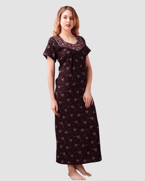 Evolove Womens Cotton Night Dress Long Nighty – Evolove India