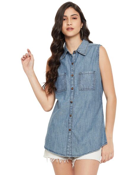 Women's Vest Blue Denim Vest Fitted Jean Waistcoat Metal Buttons Womens  Country Western Boho Sleeveless Denim Jacket - Etsy