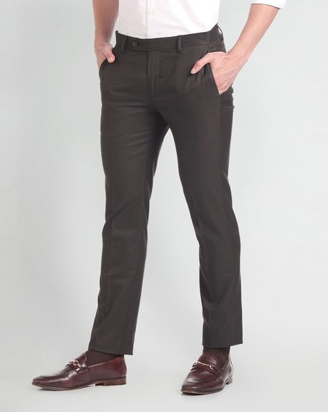 Buy Arrow Sport Navy Flat Front Trousers from top Brands at Best Prices  Online in India | Tata CLiQ