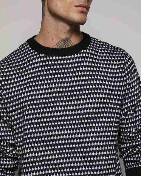 Men Regular Fit Cowl-Neck Pullover