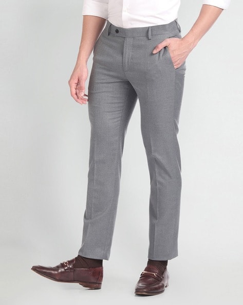 Buy Arrow Men's Low Rise Bronson Slim Fit Trousers (ASAFTR2542_Light Green  at Amazon.in