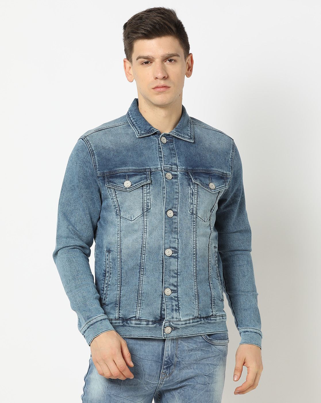 Trendy Multi Pocket Denim Jacket Men's Casual Street Style - Temu