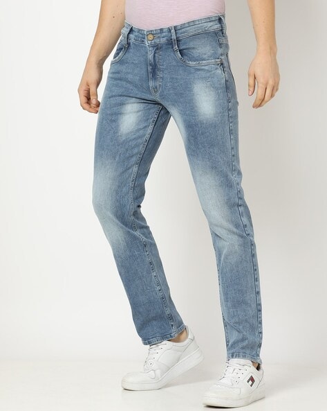 Men Mid-Wash Slim Fit Jeans