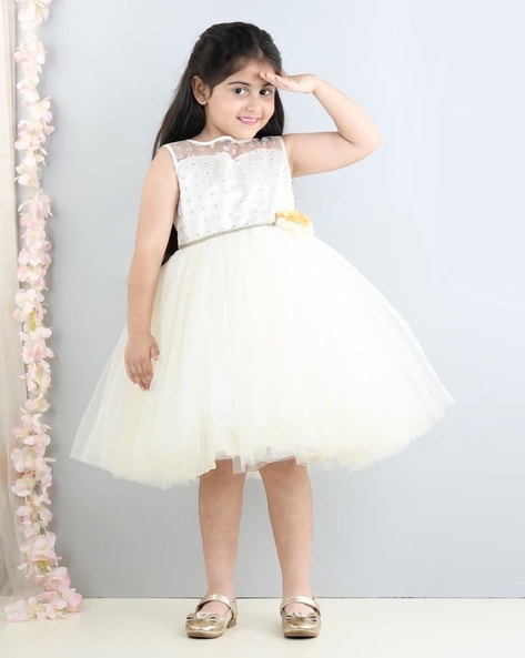 Girls White Flower Bridesmaid Party Wedding Pearl Dress Kids Dresse Age  2-13Year | eBay