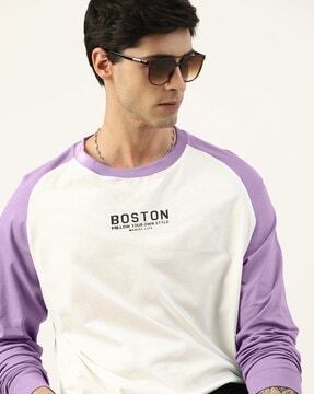 Regular Fit Raglan Sleeves Crew Neck T-Shirt