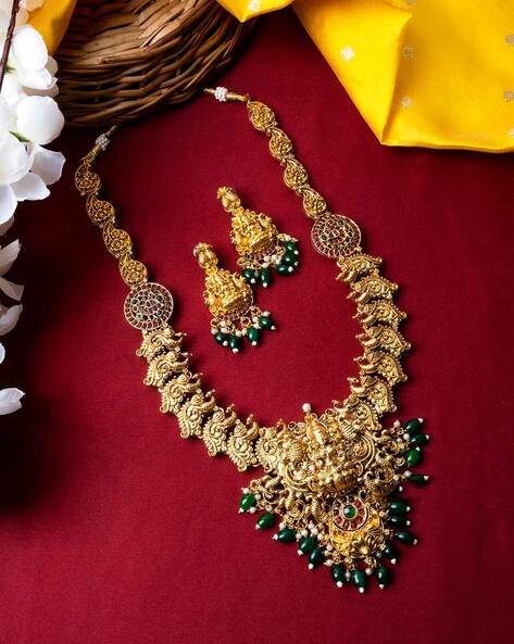 Gold stone necklace hot sale designs with price