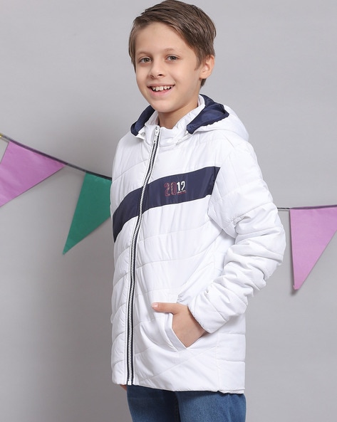 Buy Boys White Solid Hooded Full Sleeve Boys Jacket Online in India - Monte  Carlo