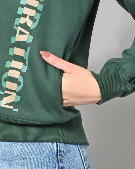 Printed Sweatshirt - Dark green/Rêve - Ladies