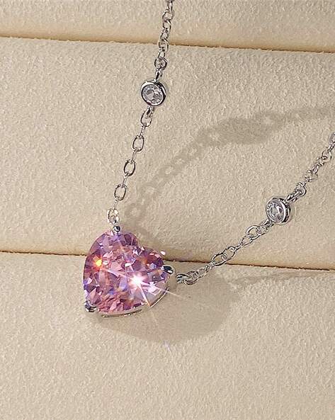 Hot Sale Fashion Jewellery Pink Cubic Zirconia 18K Gold Plated Heart Shape Silver  Pendant Necklaces Wedding Jewelry Necklace for Bridal - China Diamond  Jewelry and Jewelry Necklace price | Made-in-China.com