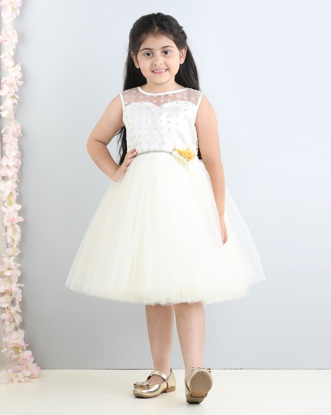 RG Collection Embellished, Self Design Baby Girls Dress (White, 2-3 Years)  : Amazon.in: Clothing & Accessories