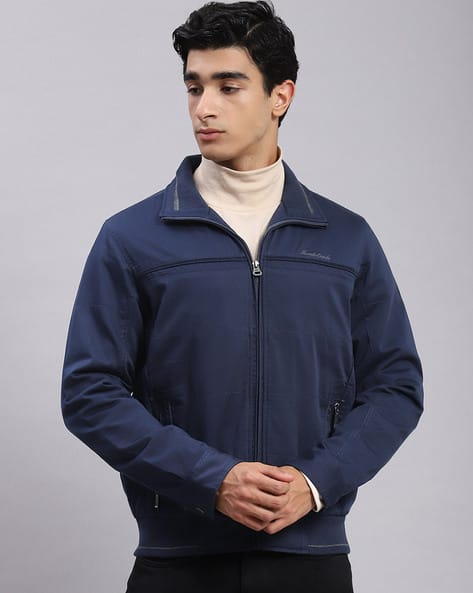 Men Zip-Front Bomber Jacket