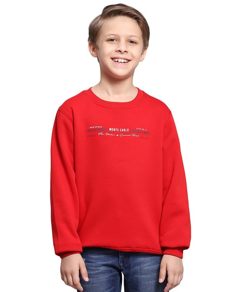 Buy Red Sweatshirts Hoodie for Boys by MONTE CARLO Online Ajio