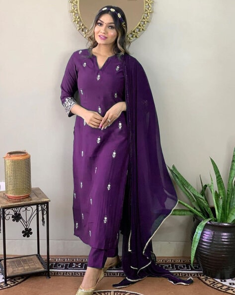 Dark purple hot sale punjabi suit