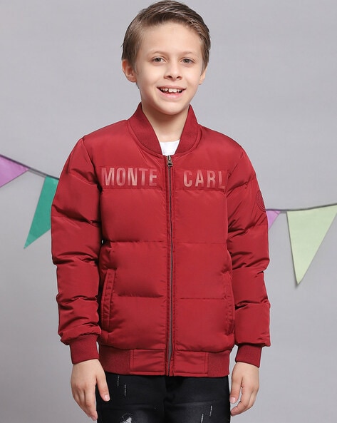 Buy MONTE CARLO Red Solid Blended Fabric Collared Boys Jacket | Shoppers  Stop